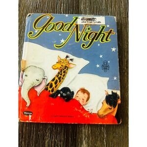Vintage 1954 Whitman Tell-A-Tale Good Night Fuzzy Wuzzy Book Elisabeth Burrowes